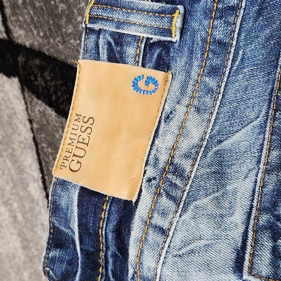 LIMITED EDITION HAND-MADE EMBROIDERED RAW-EDGE PREMIUM GUESS DENIM JEAN - Picture 3 of 14